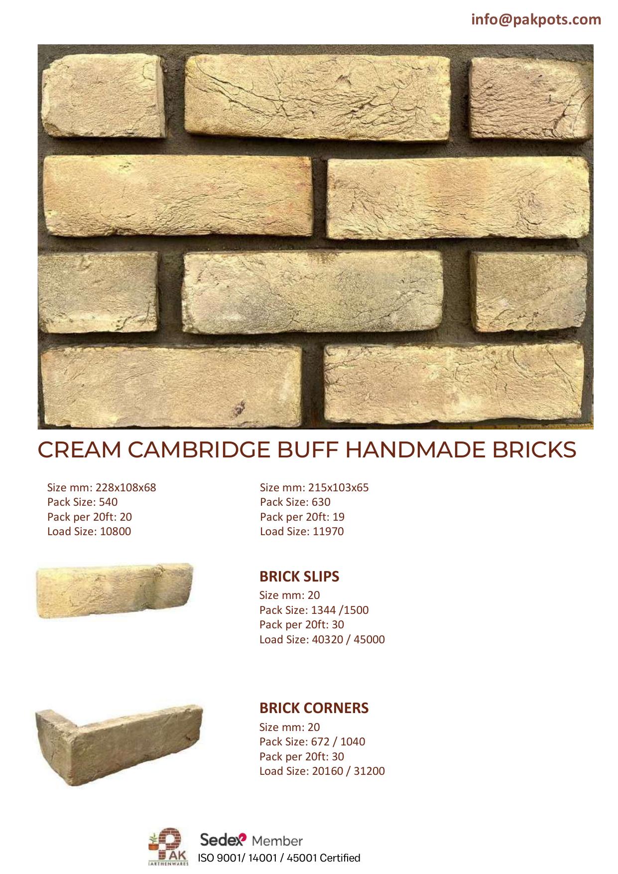 Cream Cambridge Buff Bricks
