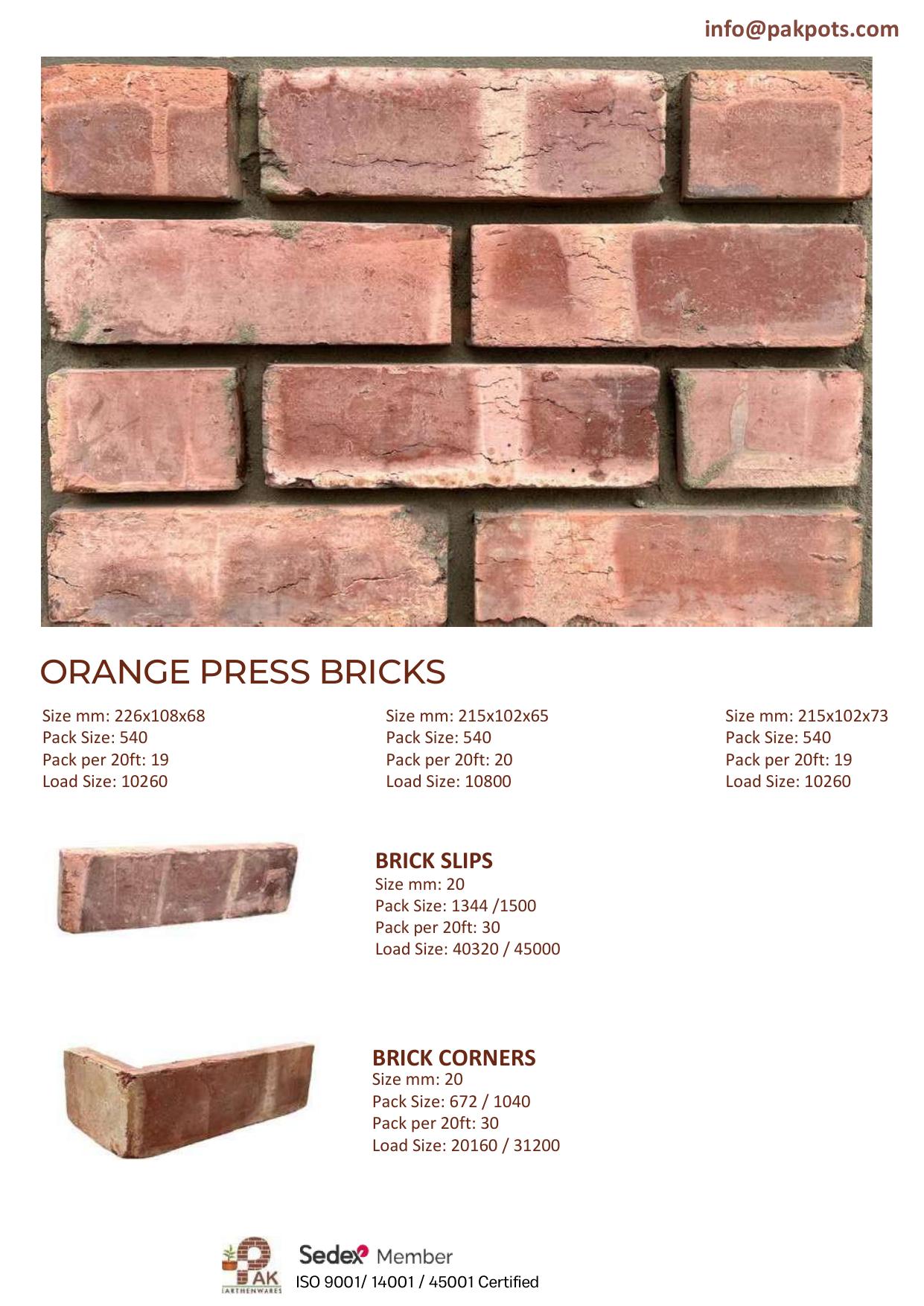 Orange Press Bricks